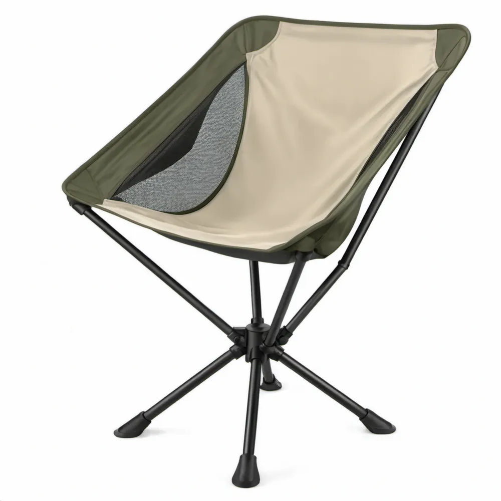 Inklapbare campingstoel 54 x 52 x 66 cm Beige/Groen/Zwart