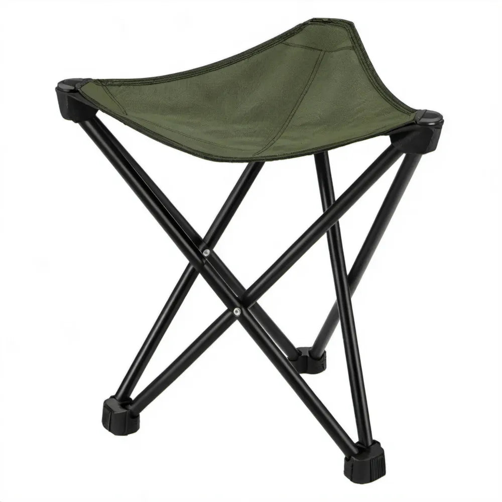 Opvouwbare kruk met kruisframe 30 x 30 x 35 cm olijfgroen/zwart