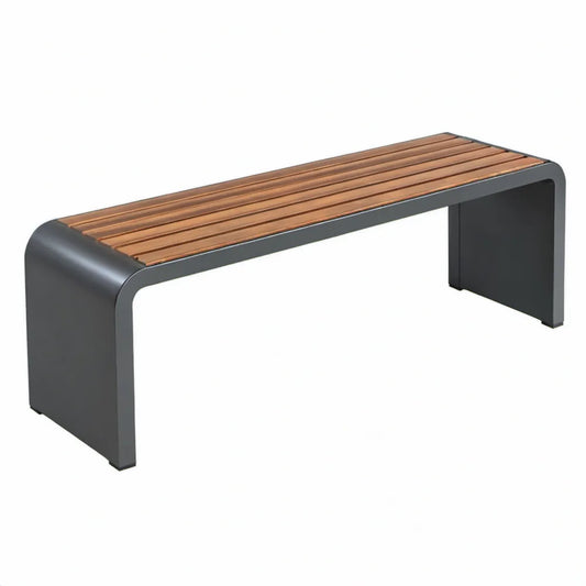 Tuinbank 150 x 40 x 45 cm met houten latten, Antraciet/Bruin